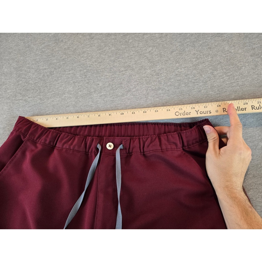 Figs Men's Joggers in Burgundy with Gray Drawstrings - Picture 9 of 14